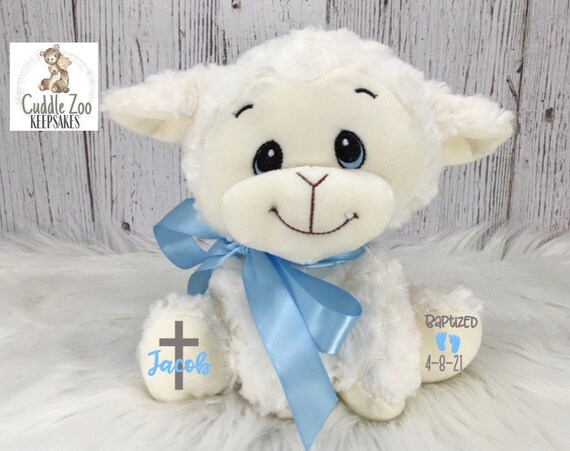 personalized baptism stuffed animal