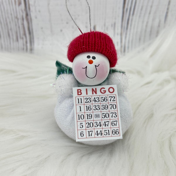 Bingo Ornament, Bingo Queen, Snowman Ornament, Custom Bingo Gift, Funny Bingo Ornament, Grandma Ornament, Bingo Christmas Gift, Bingo Fan