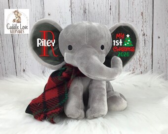 My 1st Christmas Elephant 2026, First Christmas Baby, Christmas Elephant, Baby Christmas Personalized, Baby's 1st Christmas Photo Prop
