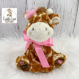 8” Giraffe Flower Girl Gift, Wedding Party Gift, Flower Girl Proposal Stuffed Animal Unicorn, Ring Bearer Proposal, Custom Flower Girl