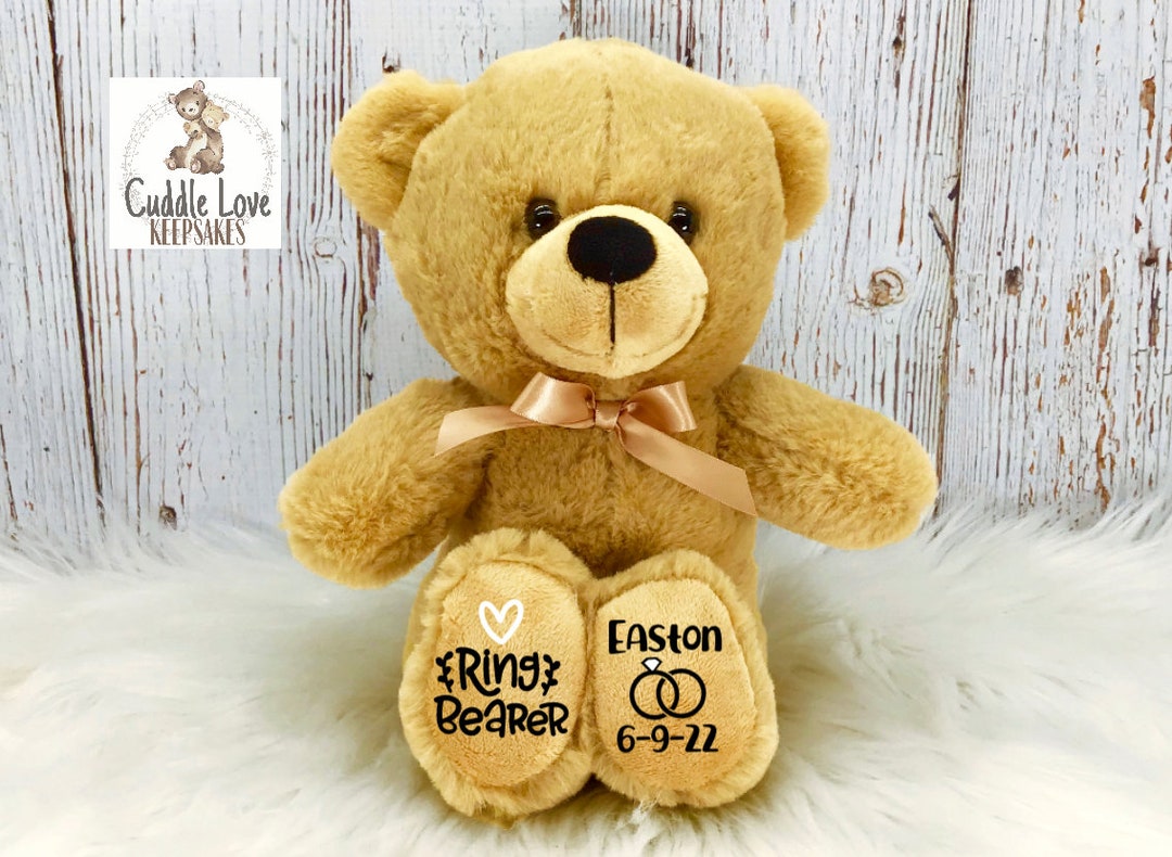 9 Ring Bearer Bear, Flower Girl Gift, Ring Security Gift, Wedding Party