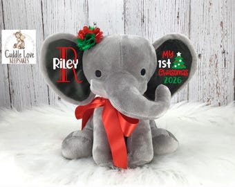 My 1st Christmas Elephant 2026, First Christmas Baby, Christmas Elephant, Baby Christmas Personalized, Baby's 1st Christmas, Baby Christmas