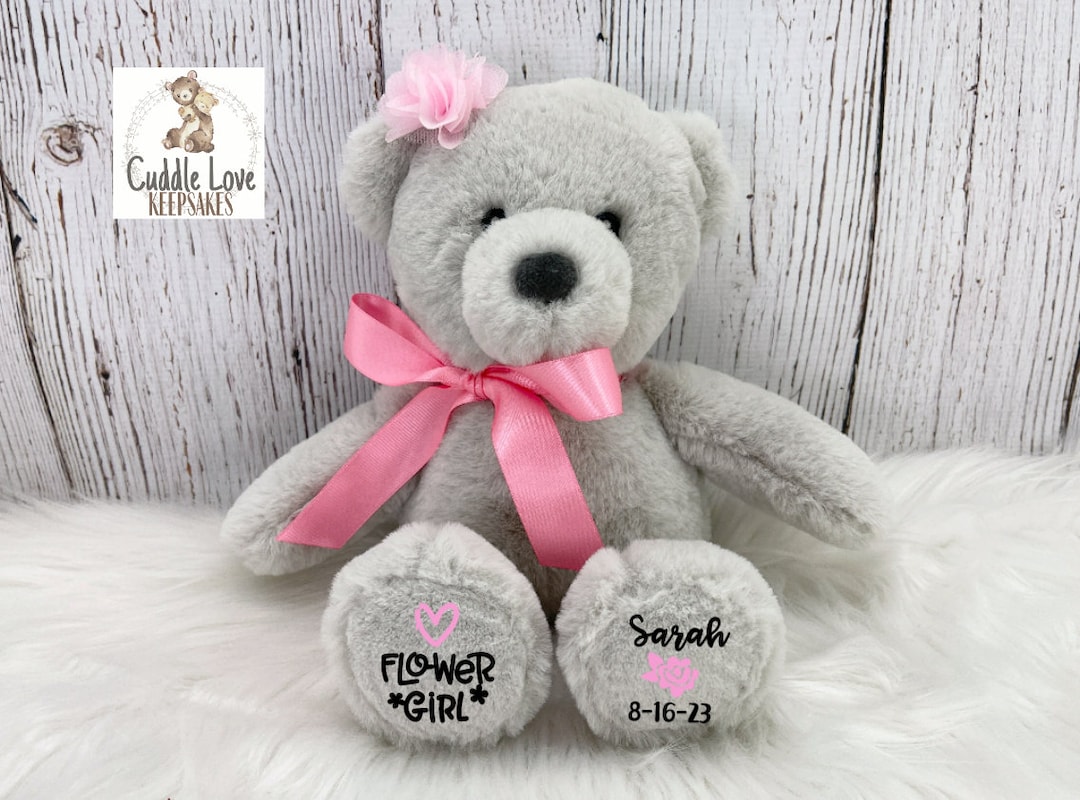 Flower Girl Teddy Bear Stuffed Animal, Flower Girl Proposal, Will You Be My Flower Girl