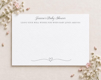 Personalised Baby Shower Well Wishes Cards for Guests – A6 Keepsake Cards for Baby Messages & New Mum Advice