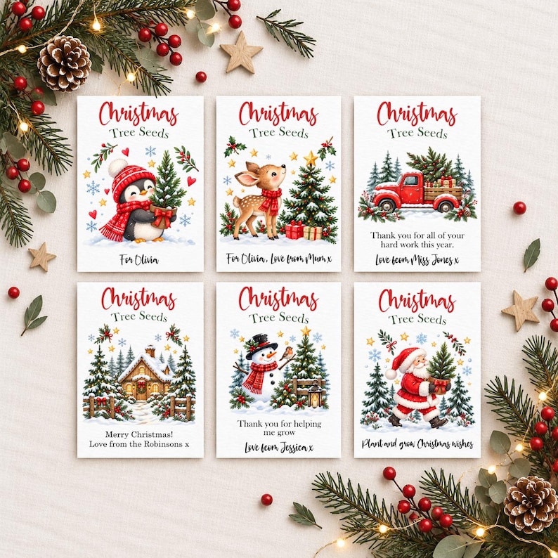 Personalised Christmas Tree Seeds, Teacher Thank You Gifts, Christmas
