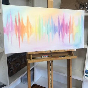 Rainbow baby-Custom Baby heartbeat/soundwave painting.