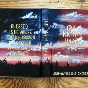 American Flag-hand painted Bible