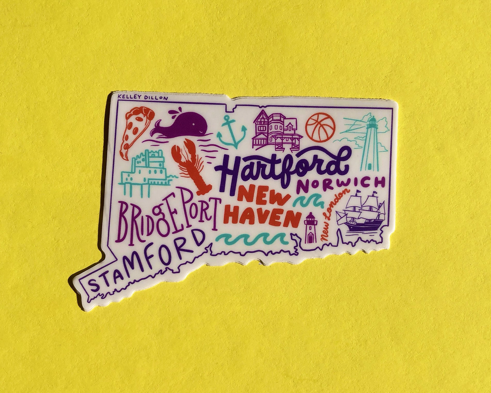 Connecticut sticker / Connecticut Gift Laptop Sticker Hartford Etsy