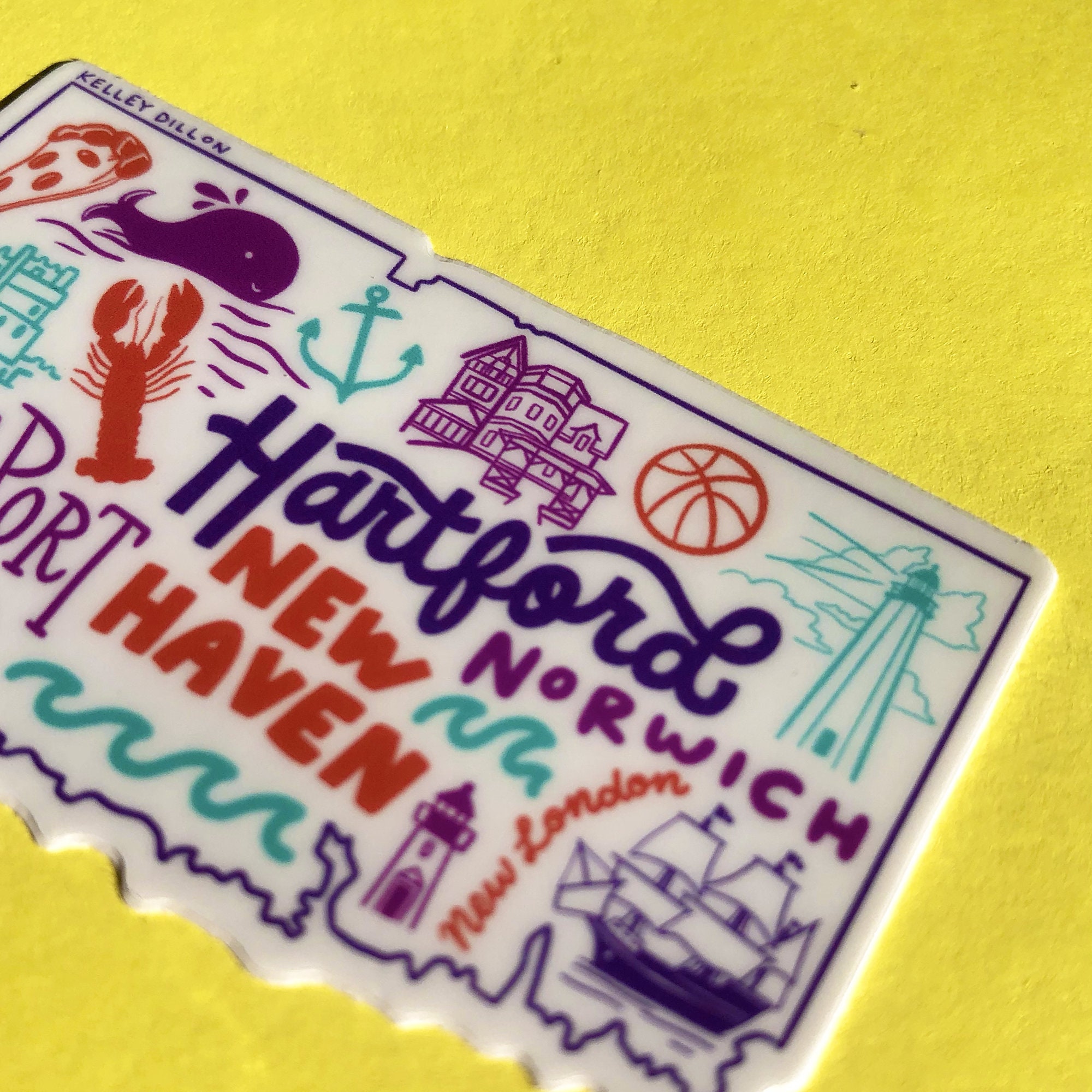 Connecticut sticker / Connecticut Gift Laptop Sticker Hartford Etsy