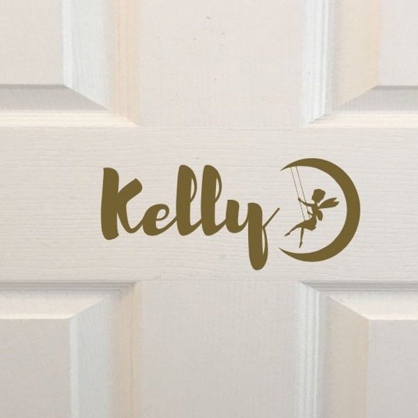 Kids Room Name Decal, Personalized, Wall Decal, Fairies, Girl Door Name, Fairy Decal, Custom Decal, Fairy Door Sign, Girls Door Decal