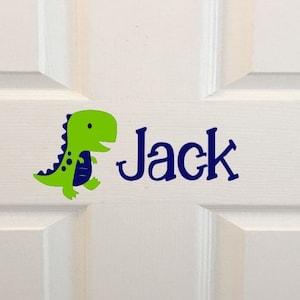 Dinosaur Door Sign, Custom Door Sign, T-rex Decal, Dinosaur Decal, Kids Door Letters, T-rex, Girl Door Name,Vinyl Decal, Boy Door Sign