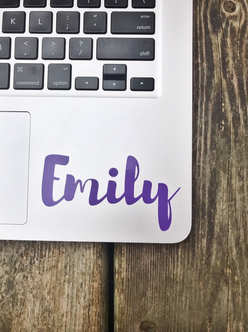 Laptop Name Decal Name Sticker Custom Name Decal Laptop Etsy