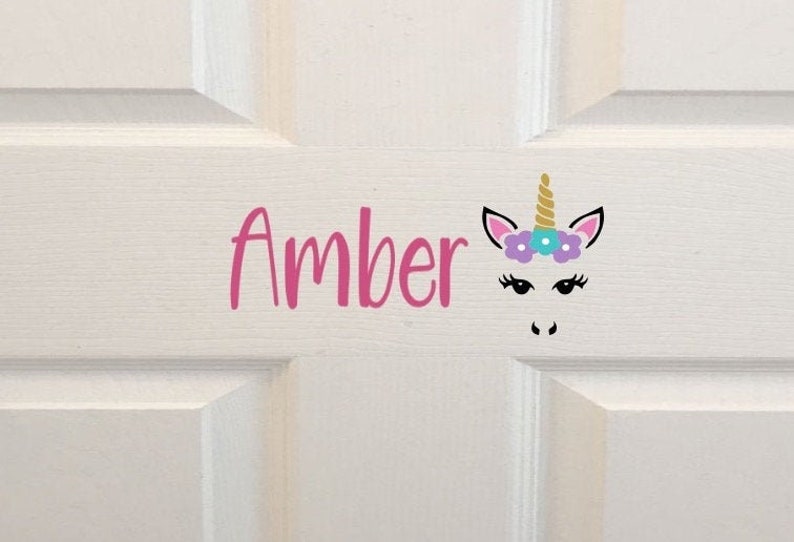 Custom Door Decal Wall Decal Personalized Kids Door Sign image 1