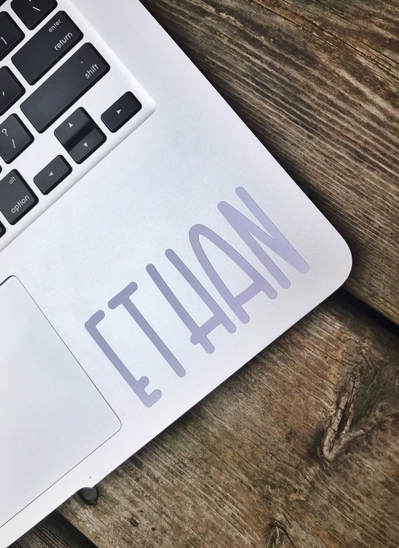 Laptop Name Decal Name Sticker Custom Name Decal Laptop Etsy