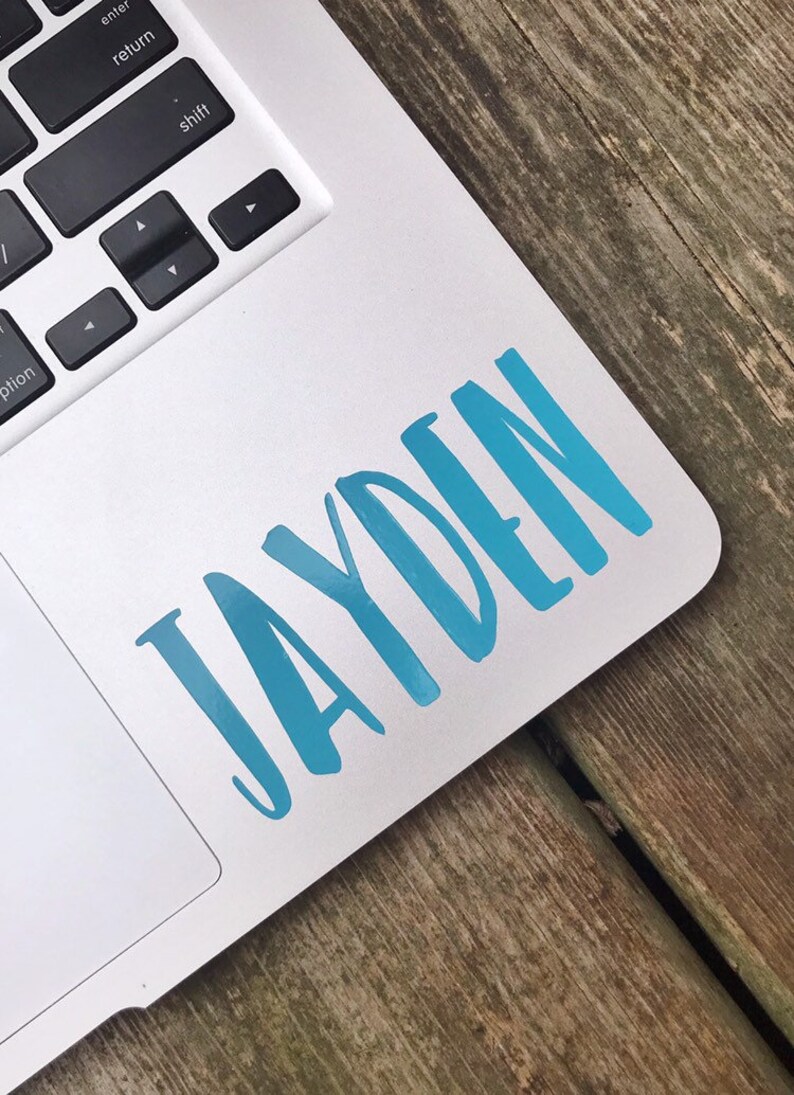 Laptop Name Decal Name Sticker Custom Name Decal Laptop Etsy
