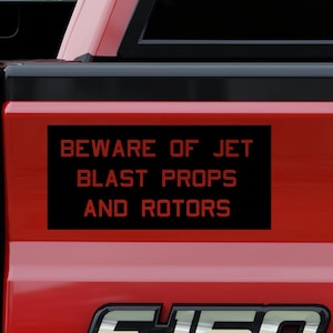 Beware of Jet Blast Decal | Aircraft Carrier Flight Deck Vinyl Sticker