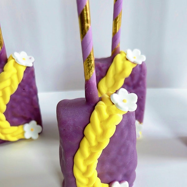 Tangled Chocolate Rice Krispies Treats / Rapunzel/ Birthday/Baby Shower