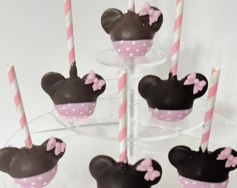 Minnie Mouse Cake Pops- Birthday Theme, Baby Shower (10)