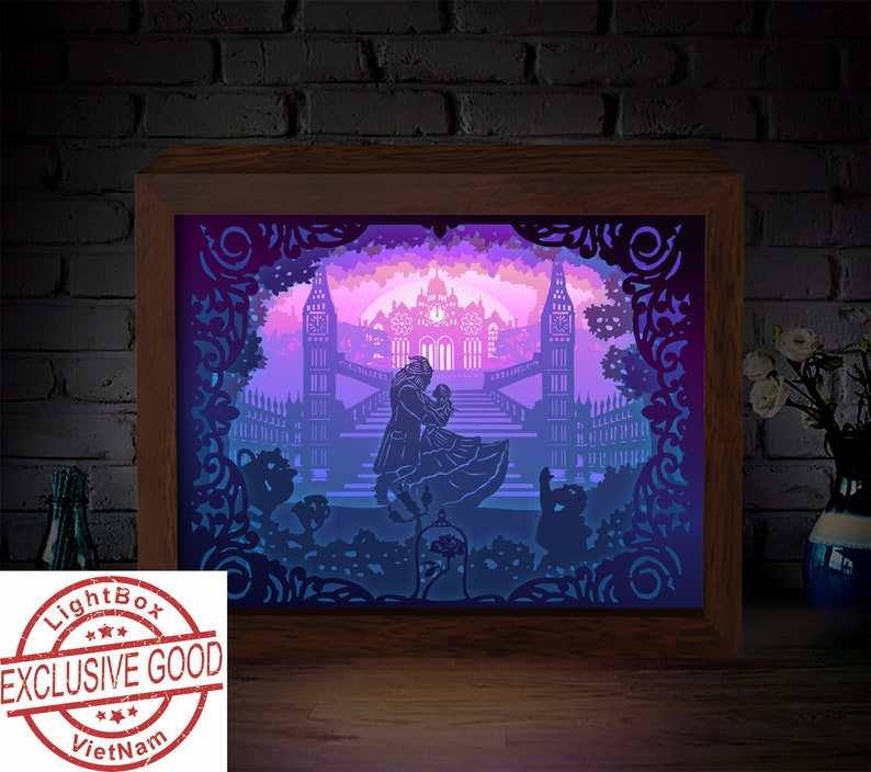 Beauty And The Beast Shadow Box Svg
