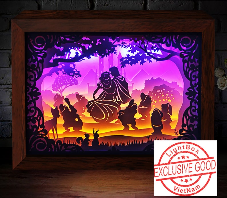 Download Light Box Template Shadow Box Svg Paper Cut Walt Disney Snow White 3d Paper Cut Light