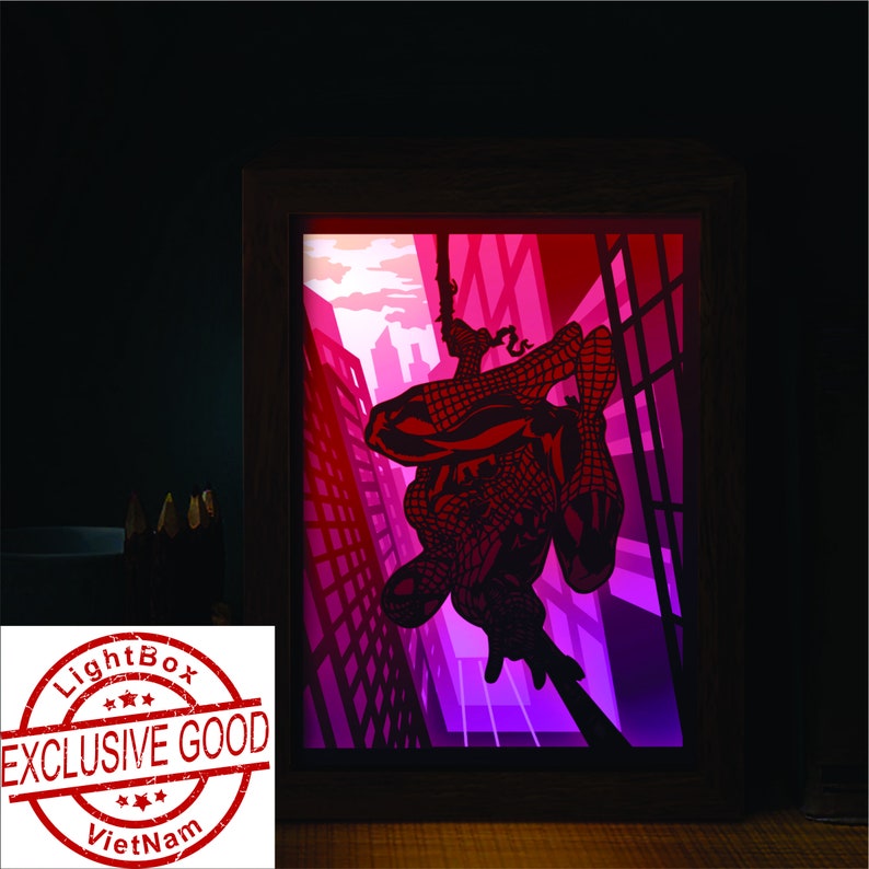 Template Spiderman 3D Paper cut light box template SVG files Spiderman Paper Cut- Marvel Studio Light box SVG files Shadow box SVG