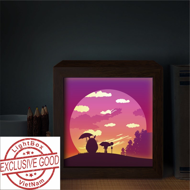 SVG files Light box Shadow box SVG Paper Cut Template Studio Ghibli 3D Paper cut light box template SVG files