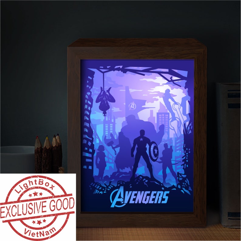 Avengers Paper Cut Light Box Template files | Etsy