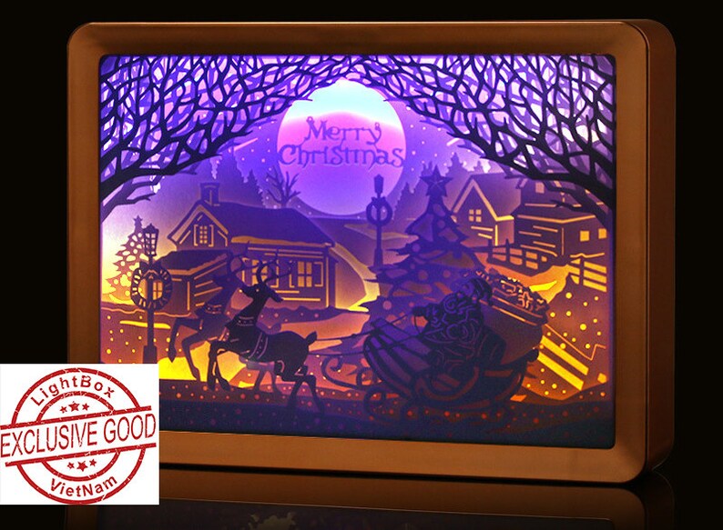Download Template Light Box Svg Files Paper Cut Merry Christmas 3d Paper Cut Light Box Template Svg Files Merry Christmas Shadow Box Svg Home Hobby Craft Supplies Tools