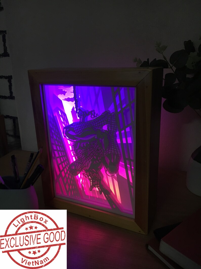 Template Spiderman 3D Paper cut light box template SVG files Spiderman Paper Cut- Marvel Studio Light box SVG files Shadow box SVG