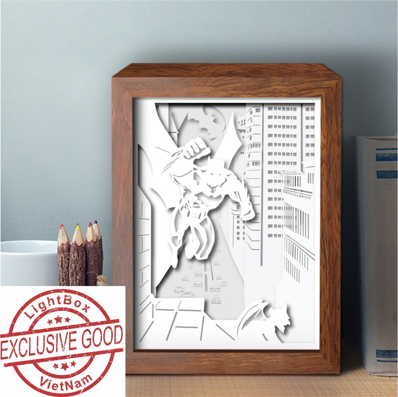 Download Template Batman 3d Paper Cut Light Box Template Svg Files Batman Shadow Box Svg Svg Files Dc Commic Paper Cut Light Box