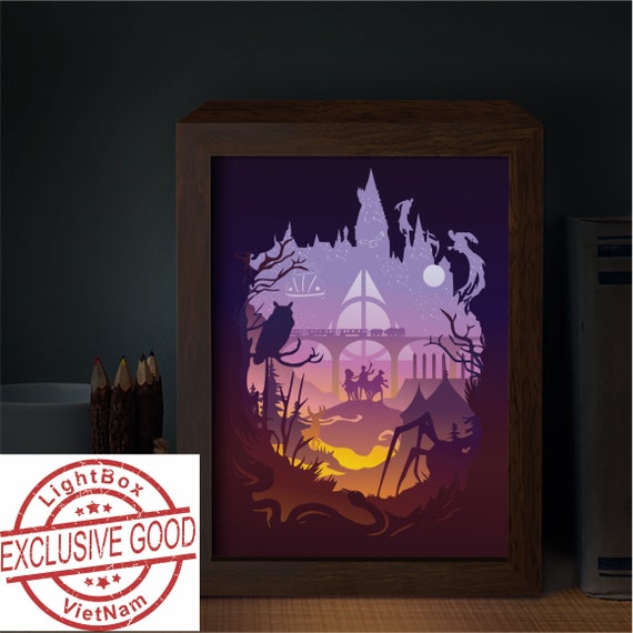 Harry Potter Paper Cutting Light Box Template SVG files Etsy