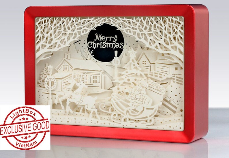 Download Template Light Box Svg Files Paper Cut Merry Christmas 3d Paper Cut Light Box Template Svg Files Merry Christmas Shadow Box Svg Home Hobby Craft Supplies Tools