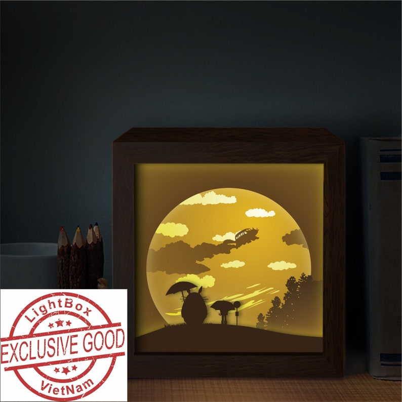 SVG files Light box Shadow box SVG Paper Cut Template Studio Ghibli 3D Paper cut light box template SVG files