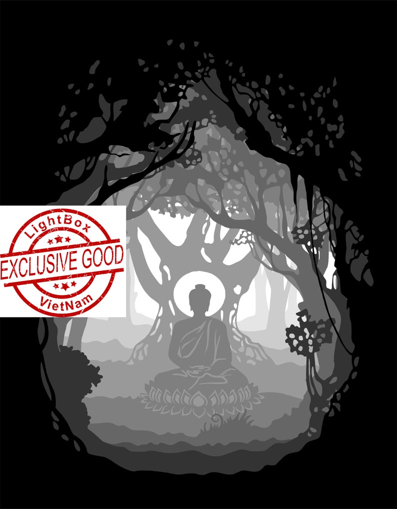 Download Light Box Paper Cut Gautama Buddha 3d Paper Cut Light Box Template Svg Files Gautama Buddha