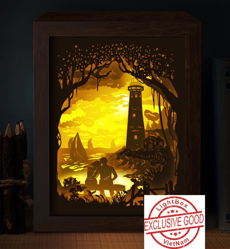 Download Kits Light Box Shadow Box Svg Lighthouse 3d Paper Cut Light Box Template Svg Files Lighthouse Svg Files Paper Cut Template Framing