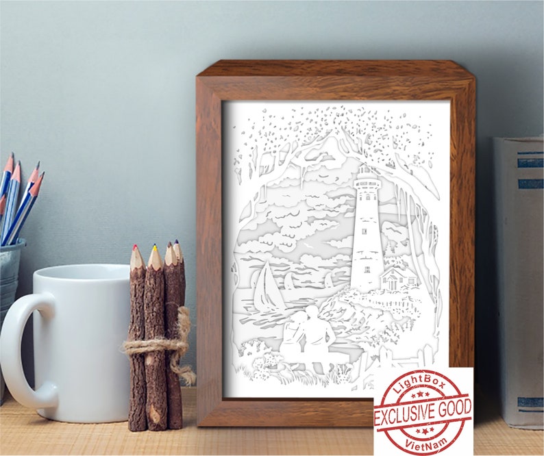 Download Kits Light Box Shadow Box Svg Lighthouse 3d Paper Cut Light Box Template Svg Files Lighthouse Svg Files Paper Cut Template Framing