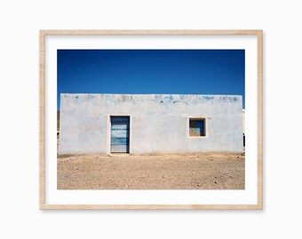 Blue Adobe Desert Photography Print: Rustic Southwestern Wall Art (Digital Download)