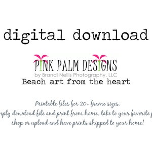 Puede incluir: Texto de descarga digital con las palabras "PINK PALM DESIGNS" y "Beach art from the heart" debajo. El texto est&aacute; en blanco sobre fondo blanco. Las palabras "PINK PALM DESIGNS" est&aacute;n en rosa con un gr&aacute;fico de palmera a cada lado.