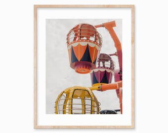 Colorful Carnival Ride Print: Summer Carnival Art, Boardwalk Decor (Digital Download)