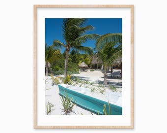 Isla Holbox Boat Print | Tropical Beach Photography (Digital Download)