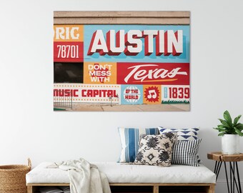 Impresión mural de Austin, Texas: Arte fotográfico de la calle 6 (Descarga digital)