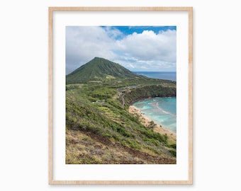 Hanauma Bay Hawaii Print: Vintage Travel Poster (Digital Download)