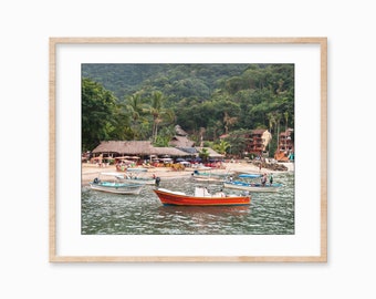 Stampa fotografica di una spiaggia in Messico: arte murale costiera tropicale (download digitale)