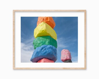 Seven Magic Mountains Print: Las Vegas Desert Photography (Digital Download)