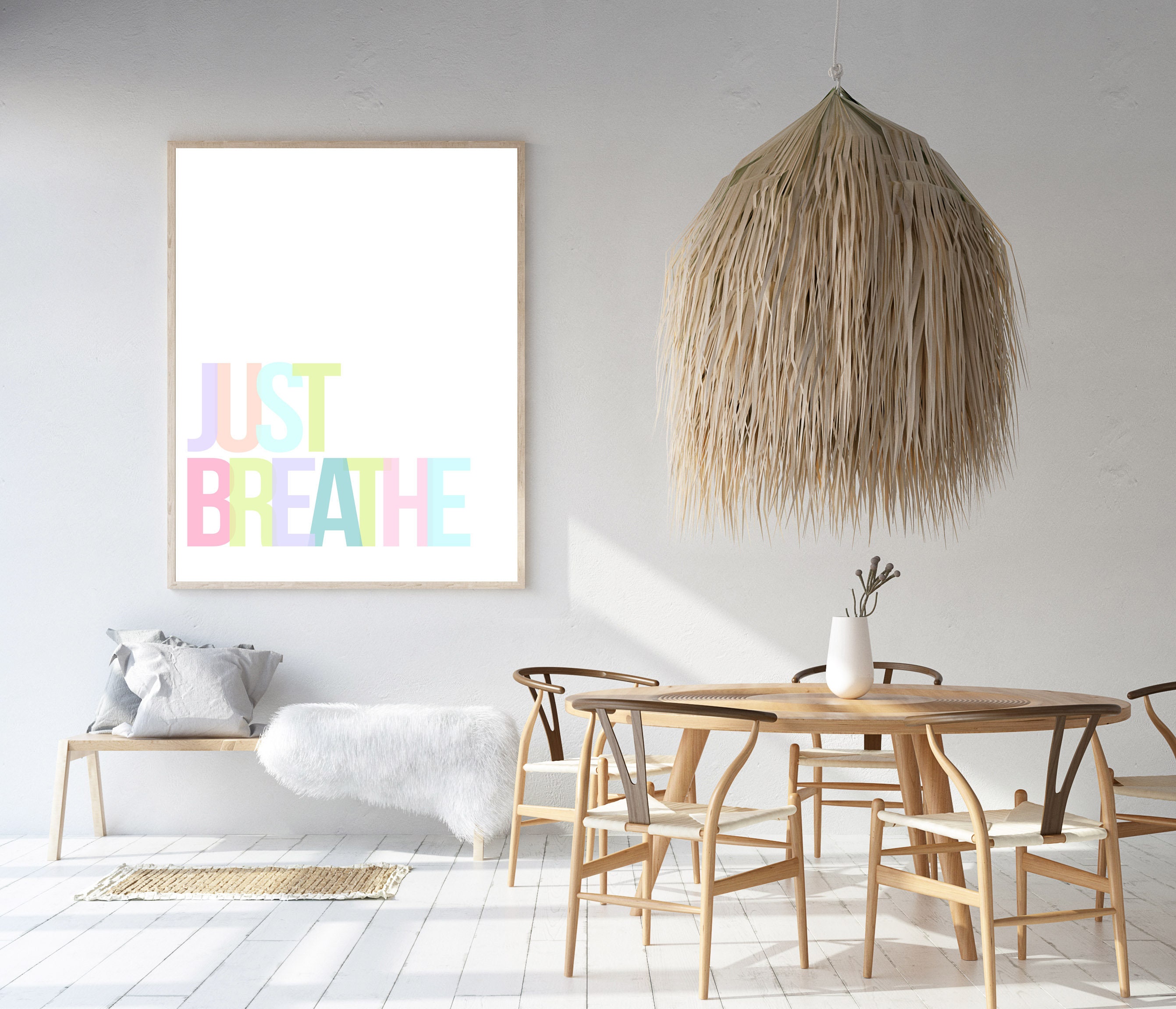 Just Breathe Wall Decor Printable Inspirational Poster | Etsy