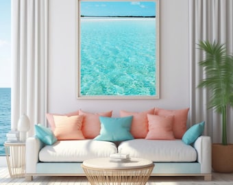 Beach Photography Print: Coastal Ocean Water Art (Digital Download)