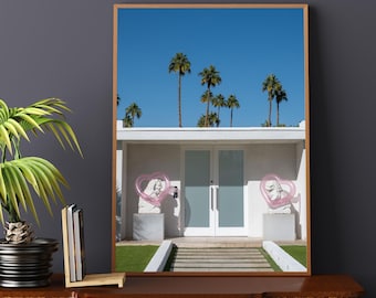 Impresión de Palm Springs: Paisaje desértico moderno de mediados de siglo (descarga digital)