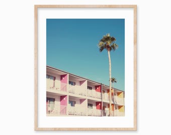 Vintage Palm Springs Print: Retro Hotel, Desert Boho Art (Digital Print)
