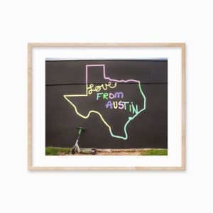 Austin TX Print, Love From Austin Print, Texas Photography, SOCO Art, Gifts for Him, Printable Download, Digital Download, Inspirational Art