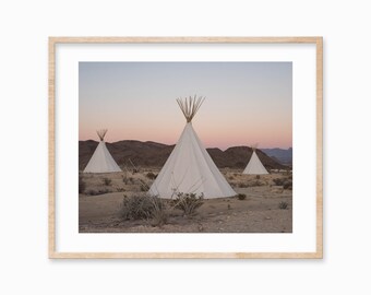 West Texas Tipi Sunrise Photograph: Desert Boho Wall Art (Digital Download